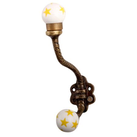 Yellow Star Ceramic Floral Iron Hooks-EHG-95